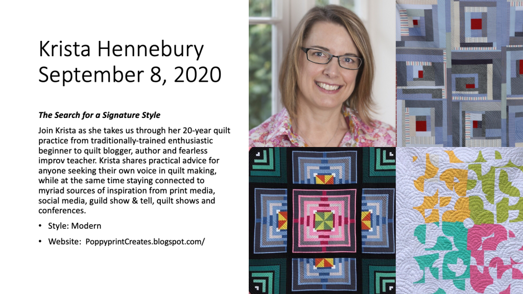 Krista Hennebury, guest speaker, at September 8, 2020 meeting