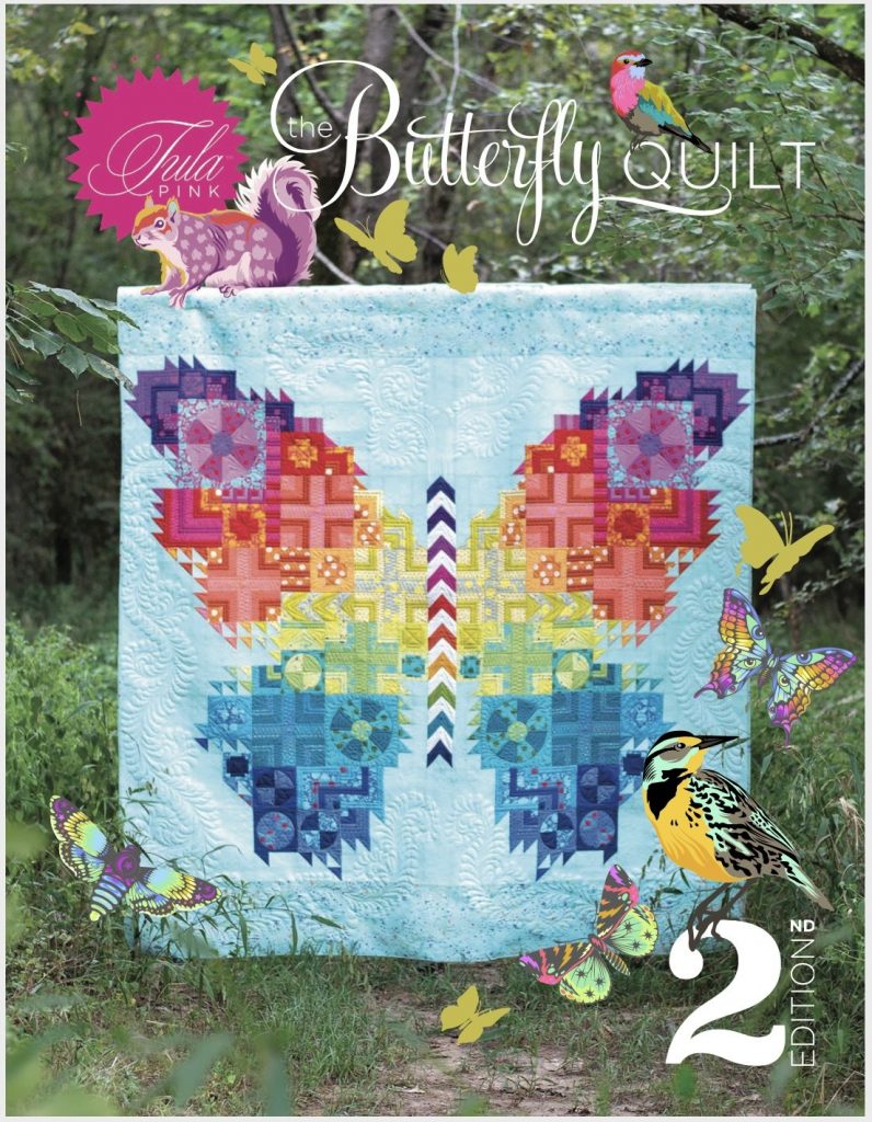 Front cover of the pattern used during the Tula Pink Butterfly Quilt Along